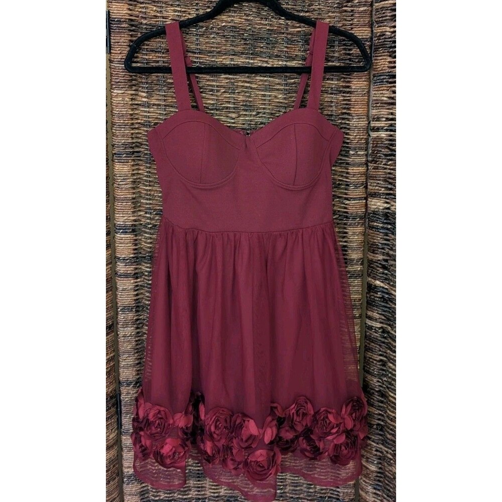 Y2K Babydoll Bustier Mini Dress M Sheer Roses Prom Dance Fairygrunge Whimsigoth